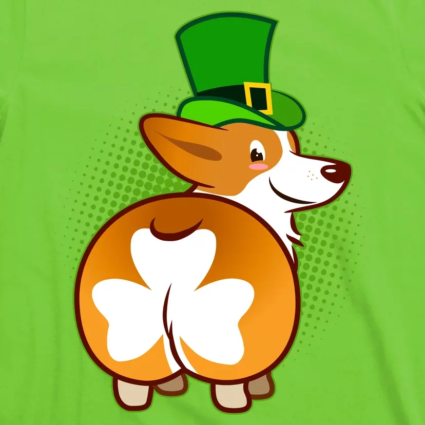 Funny St Patrick's Day Shamrock Corgi Butt T-Shirt