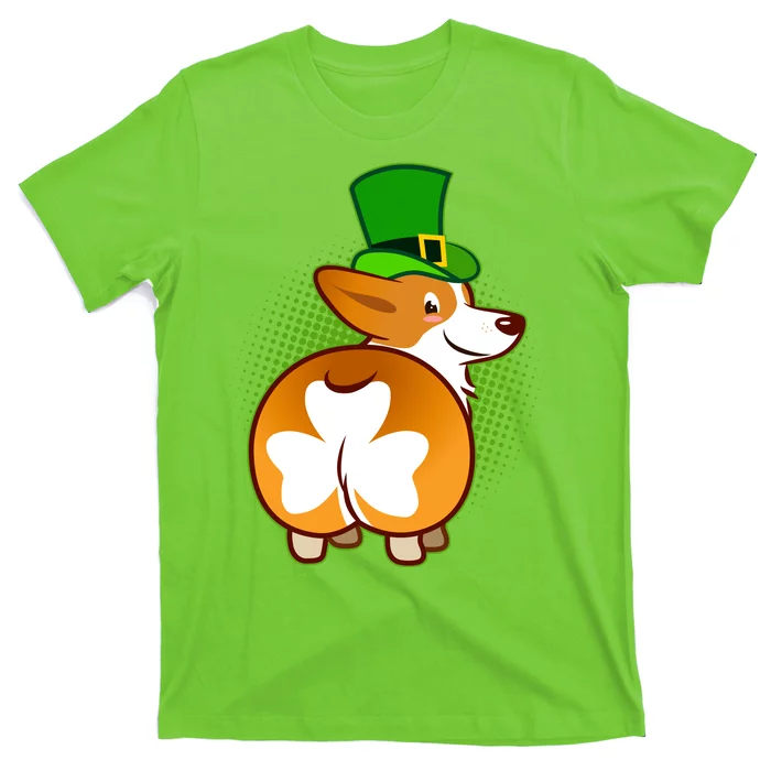 Funny St Patrick's Day Shamrock Corgi Butt T-Shirt