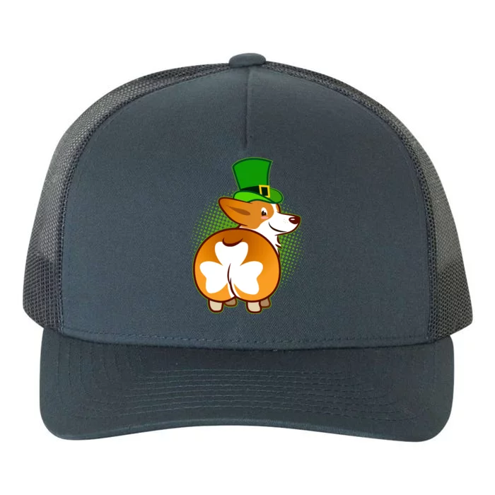 Funny St Patrick's Day Shamrock Corgi Butt Yupoong Adult 5-Panel Trucker Hat