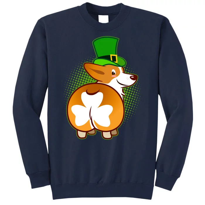 Funny St Patrick's Day Shamrock Corgi Butt Tall Sweatshirt