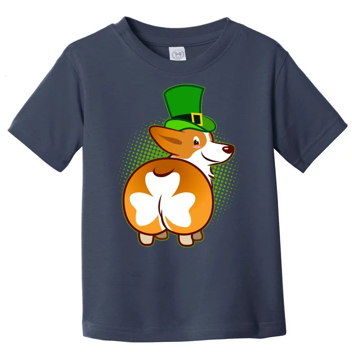 Funny St Patrick's Day Shamrock Corgi Butt Toddler T-Shirt