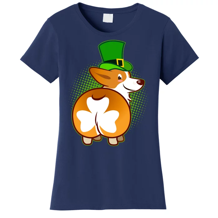 Funny St Patrick's Day Shamrock Corgi Butt Women's T-Shirt