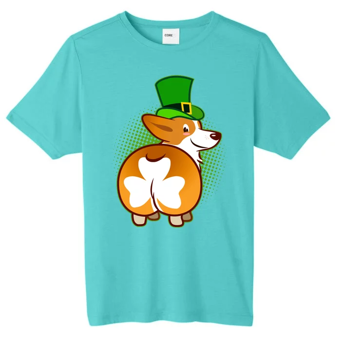 Funny St Patrick's Day Shamrock Corgi Butt ChromaSoft Performance T-Shirt