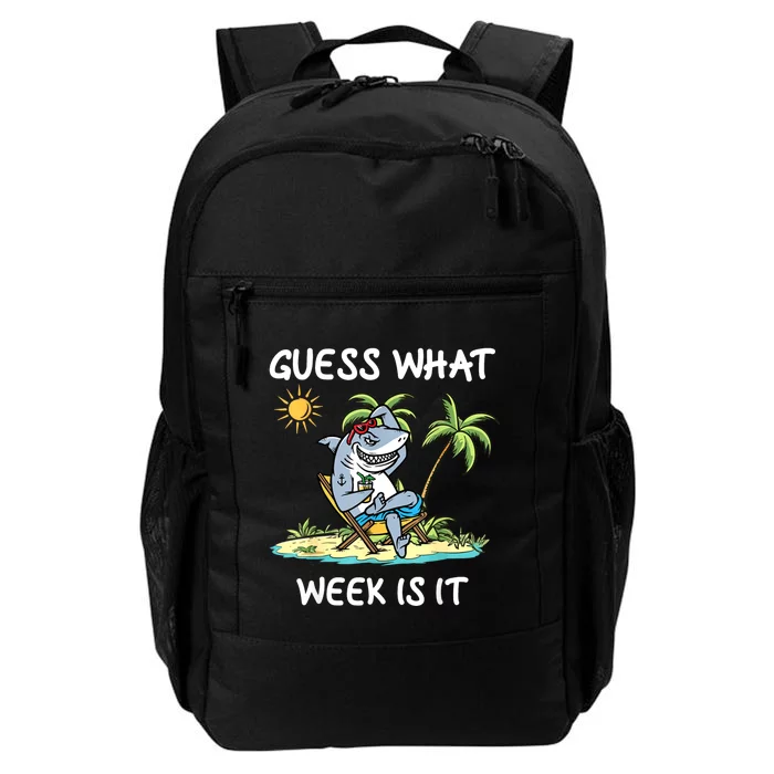 Funny Shark Party Beach Guess What Week Is It Lover Shark Daily Commute Backpack