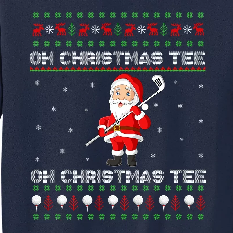 Funny Santa Playing Golf Sports Christmas Tall Sweatshirt