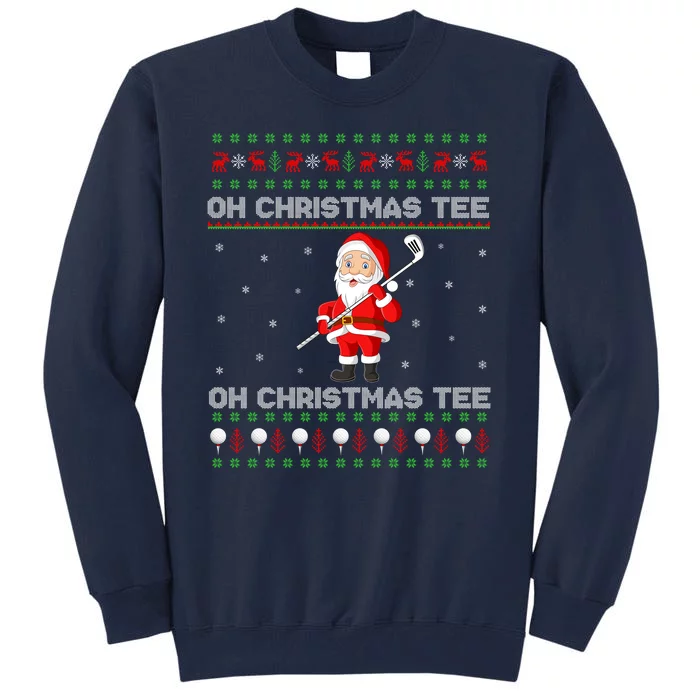 Funny Santa Playing Golf Sports Christmas Tall Sweatshirt