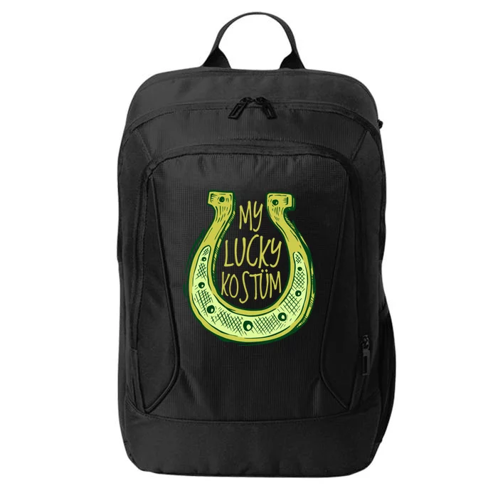 Funny Saint Patrick Day Costume Gift Horseshoe Lucky Design Cute Gift City Backpack