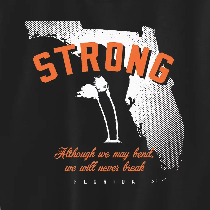 Florida Strong Palm Trees Bend Not Break Kids Sweatshirt