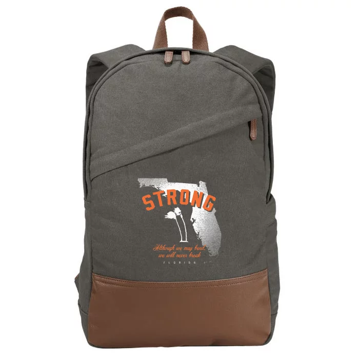 Florida Strong Palm Trees Bend Not Break Cotton Canvas Backpack