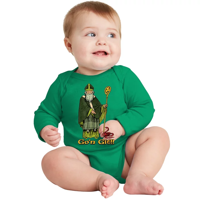 Funny St Patricks Day Funny Gon Git St Patrick Baby Long Sleeve Bodysuit