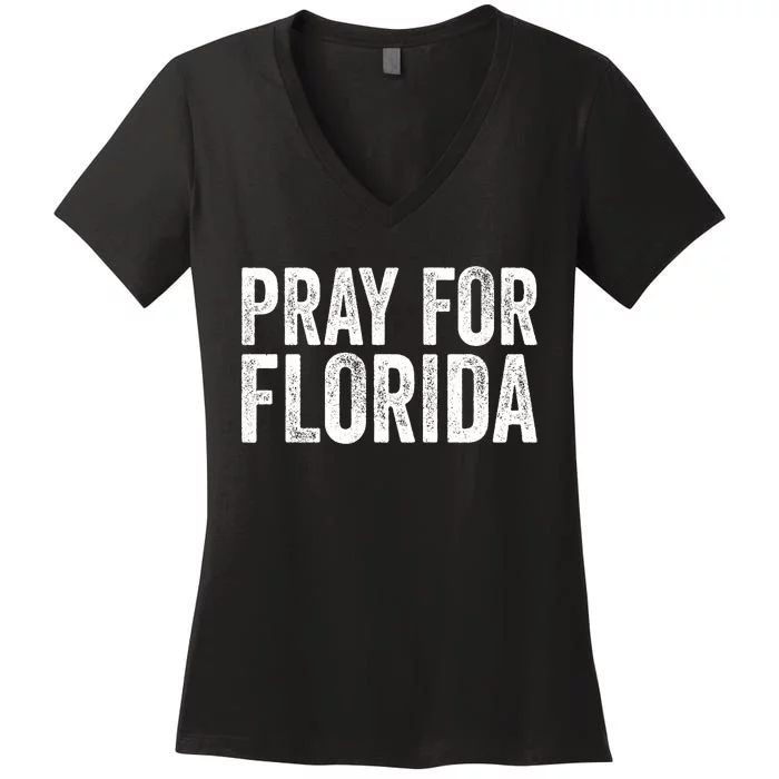 Florida Strong Pray For Florida Hurricane Milton Florida Tropical Storm Women's V-Neck T-Shirt