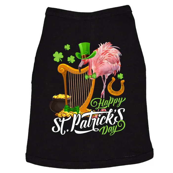 Flamingo Saint Patrick Day Green Lucky St Pattys Irish Gifts Doggie Tank