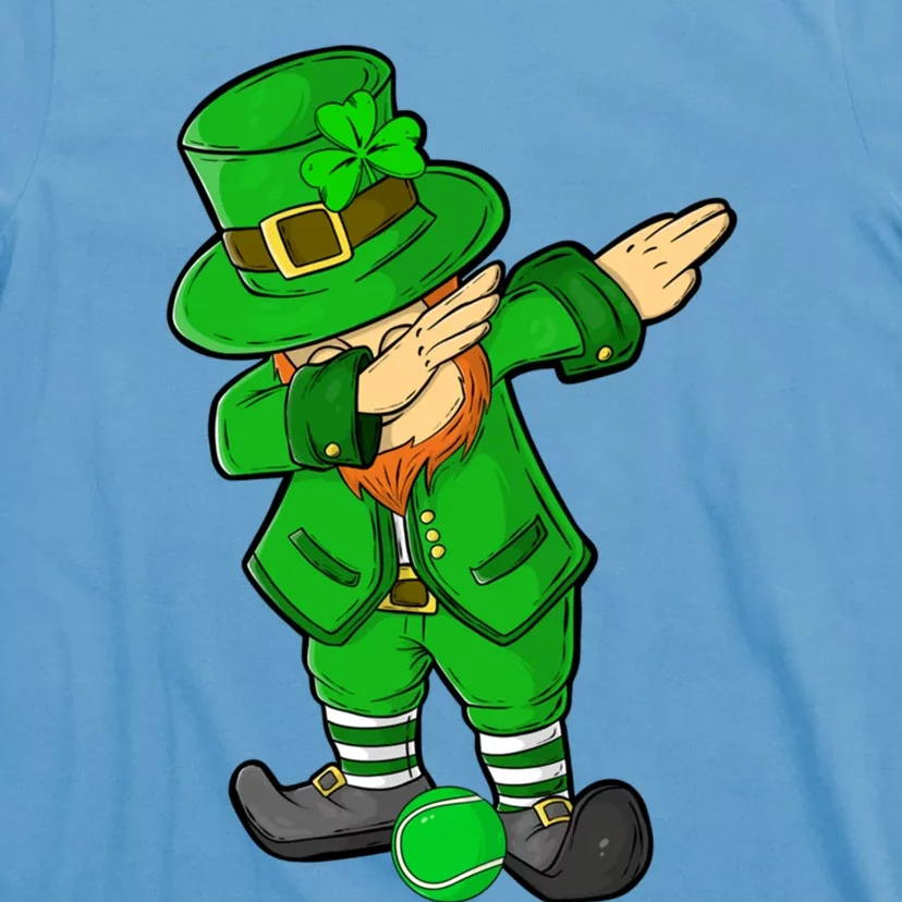 Funny St Patricks Day Dabbing Leprechaun Tennis Lover Cute Gift T-Shirt