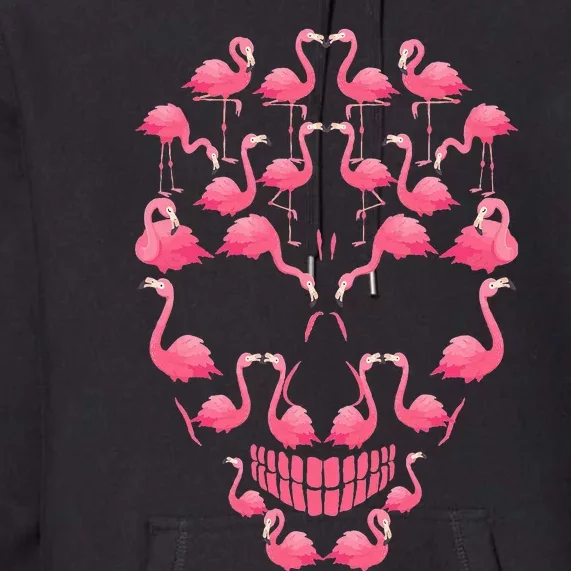 Flamingo Skull Pink Ribbon Breast Cancer Awareness Halloween Premium Hoodie