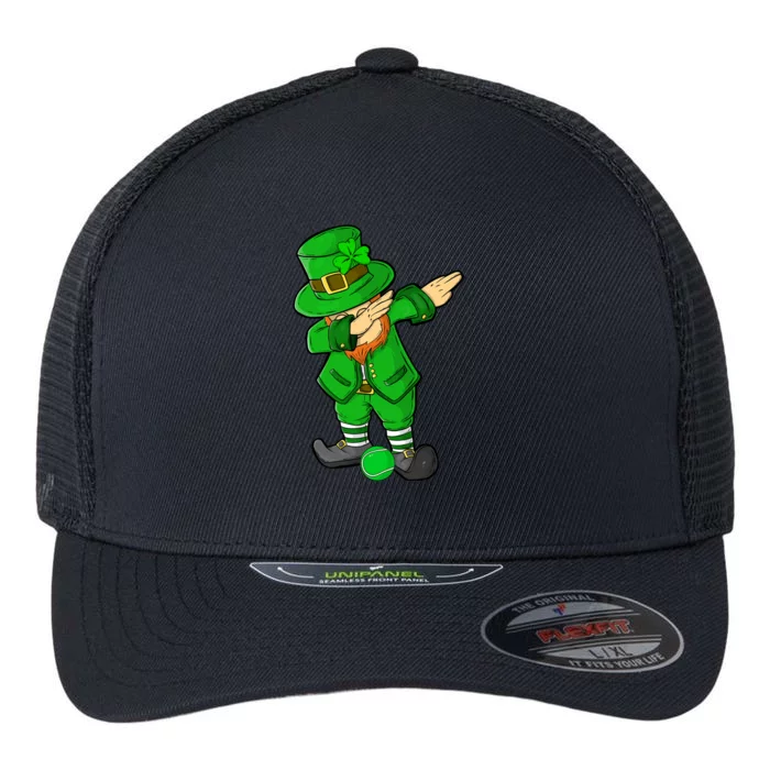 Funny St Patricks Day Dabbing Leprechaun Tennis Lover Great Gift Flexfit Unipanel Trucker Cap