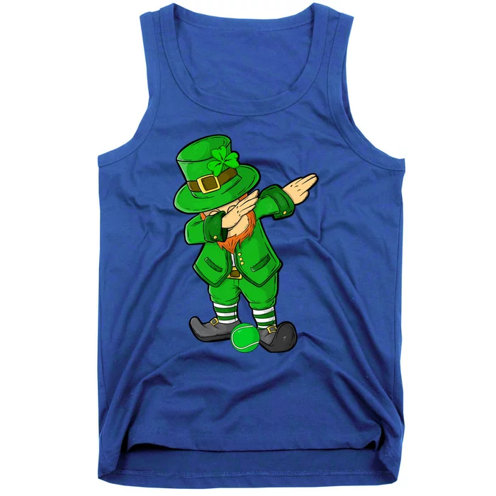 Funny St Patricks Day Dabbing Leprechaun Tennis Lover Great Gift Tank Top