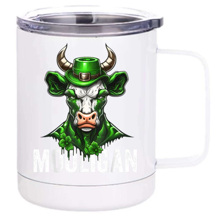 Funny St Patricks Day Hooligan Mooligan Cow St Paddy Party Front & Back 12oz Stainless Steel Tumbler Cup