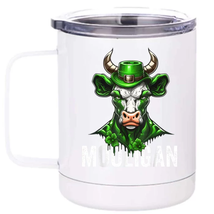 Funny St Patricks Day Hooligan Mooligan Cow St Paddy Party Front & Back 12oz Stainless Steel Tumbler Cup