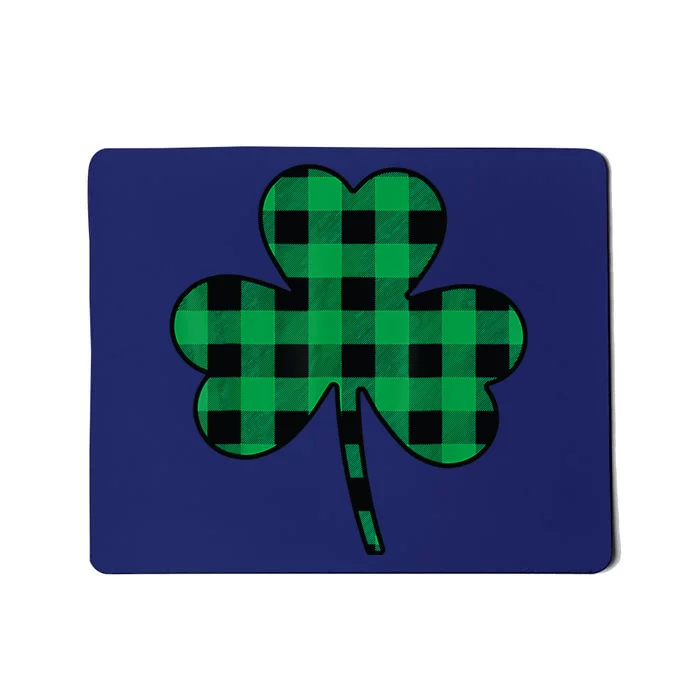 Funny St Patricks Day Irish Green Buffalo Plaid Shamrock Mousepad