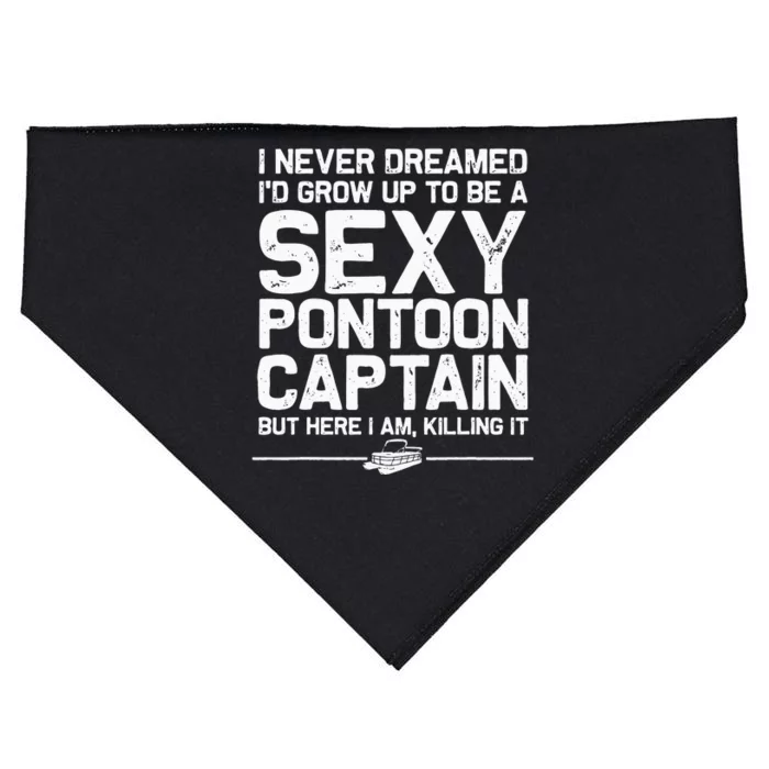 Funny Sexy Pontoon Captain Design Boat Captain Women USA-Made Doggie Bandana