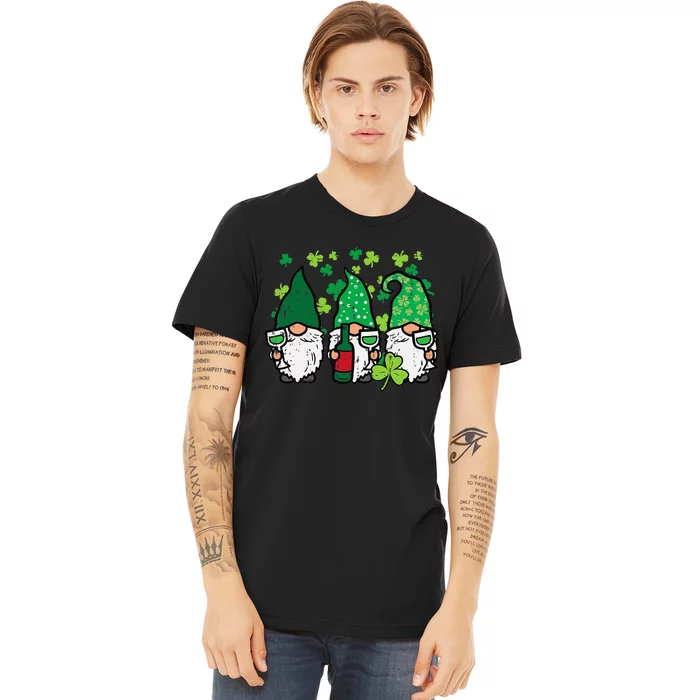 Funny St Patricks Day Gnomes Irish Green Shamrock Premium T-Shirt