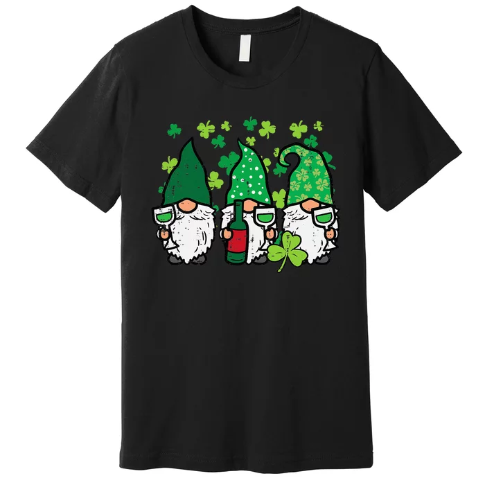 Funny St Patricks Day Gnomes Irish Green Shamrock Premium T-Shirt