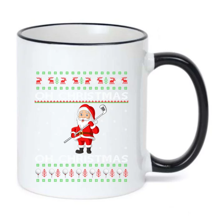 Funny Santa Playing Golf Sports Ugly Golf Christmas Gift Black Color Changing Mug