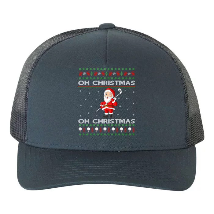 Funny Santa Playing Golf Sports Ugly Golf Christmas Gift Yupoong Adult 5-Panel Trucker Hat