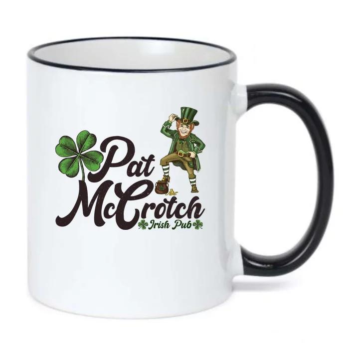 Funny St. Patrick's Day Pat McCrotch Irish Pub Leprechaun Black Color Changing Mug