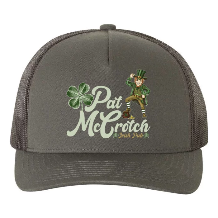 Funny St. Patrick's Day Pat McCrotch Irish Pub Leprechaun Yupoong Adult 5-Panel Trucker Hat