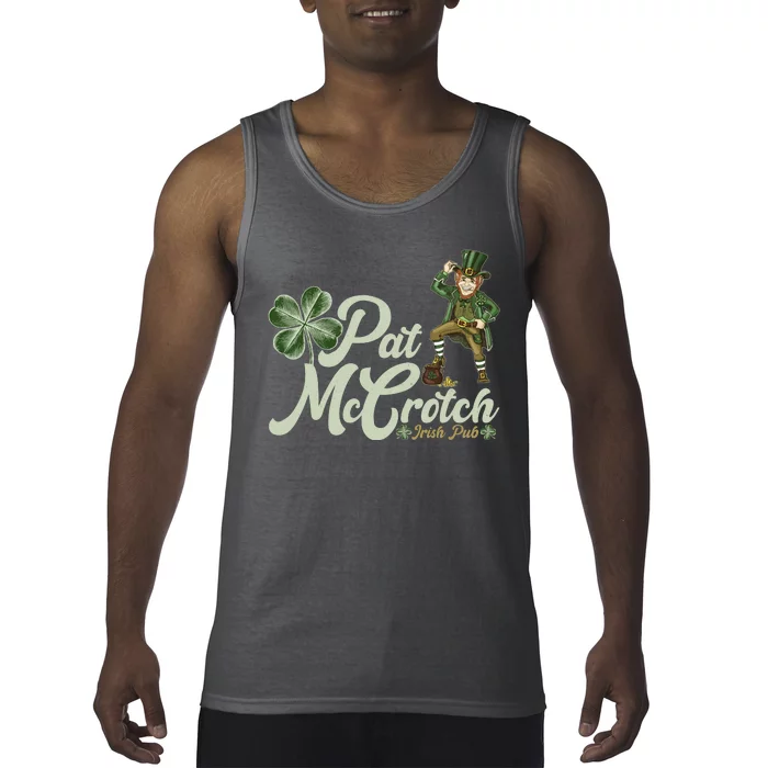 Funny St. Patrick's Day Pat McCrotch Irish Pub Leprechaun Tank Top