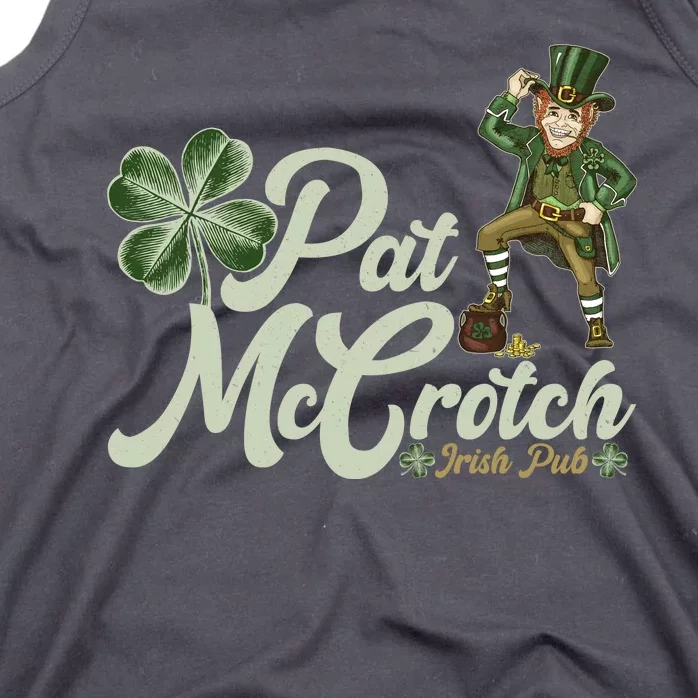 Funny St. Patrick's Day Pat McCrotch Irish Pub Leprechaun Tank Top