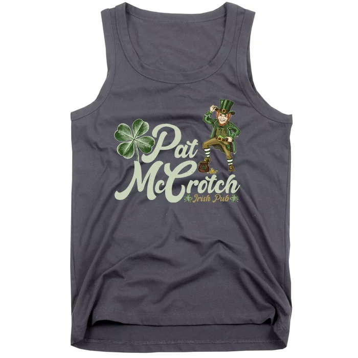 Funny St. Patrick's Day Pat McCrotch Irish Pub Leprechaun Tank Top