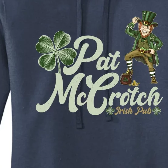 Funny St. Patrick's Day Pat McCrotch Irish Pub Leprechaun Women's Pullover Hoodie