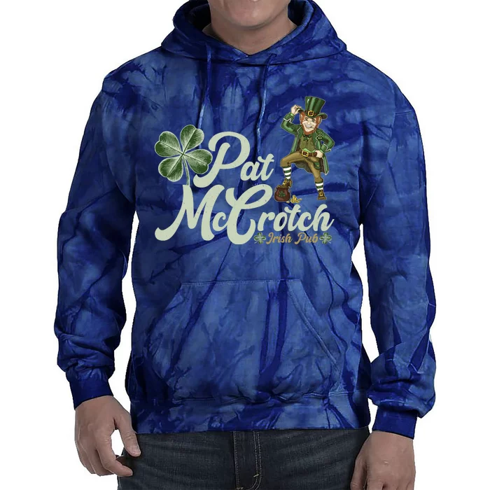 Funny St. Patrick's Day Pat McCrotch Irish Pub Leprechaun Tie Dye Hoodie