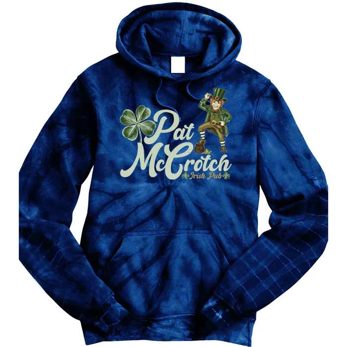 Funny St. Patrick's Day Pat McCrotch Irish Pub Leprechaun Tie Dye Hoodie