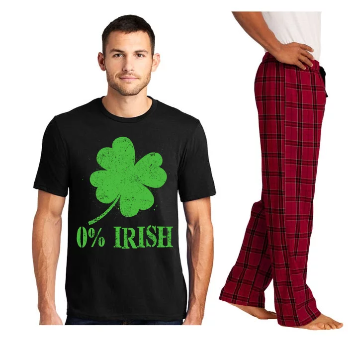 Funny St Patricks Day Zero Percent Irish Distressed Shamrock Clover Pajama Set