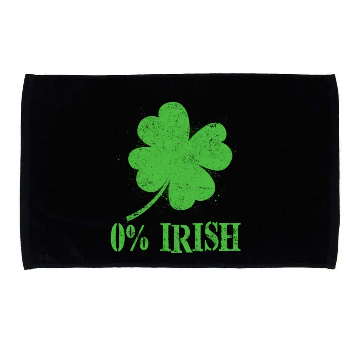 Funny St Patricks Day Zero Percent Irish Distressed Shamrock Clover Microfiber Hand Towel