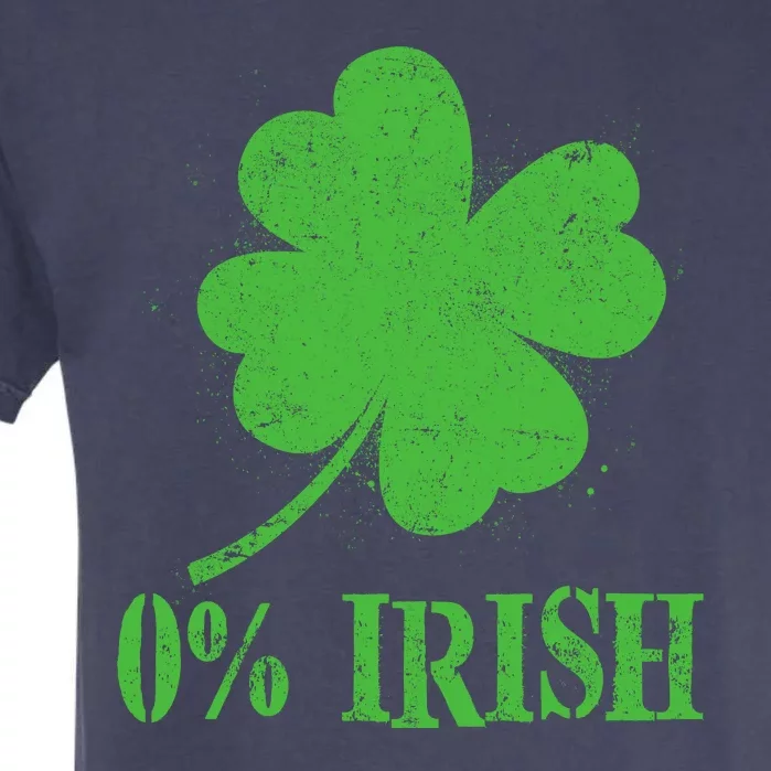 Funny St Patricks Day Zero Percent Irish Distressed Shamrock Clover Garment-Dyed Heavyweight T-Shirt