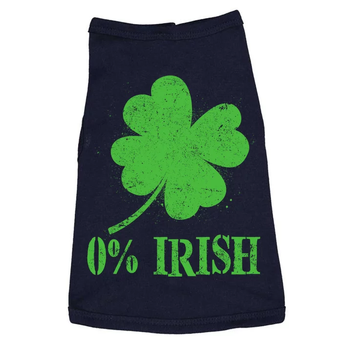 Funny St Patricks Day Zero Percent Irish Distressed Shamrock Clover Doggie Tank