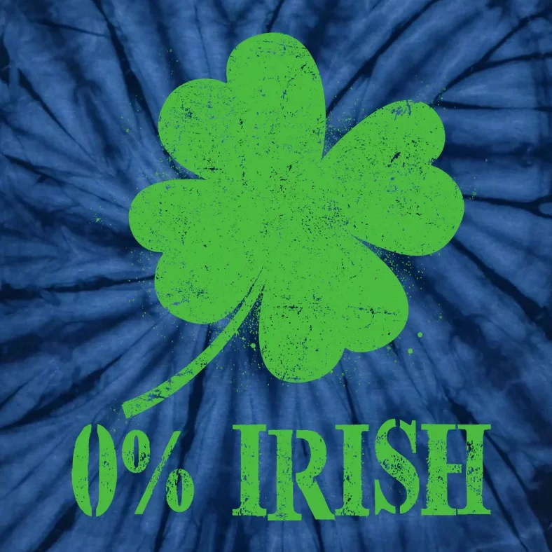 Funny St Patricks Day Zero Percent Irish Distressed Shamrock Clover Tie-Dye T-Shirt