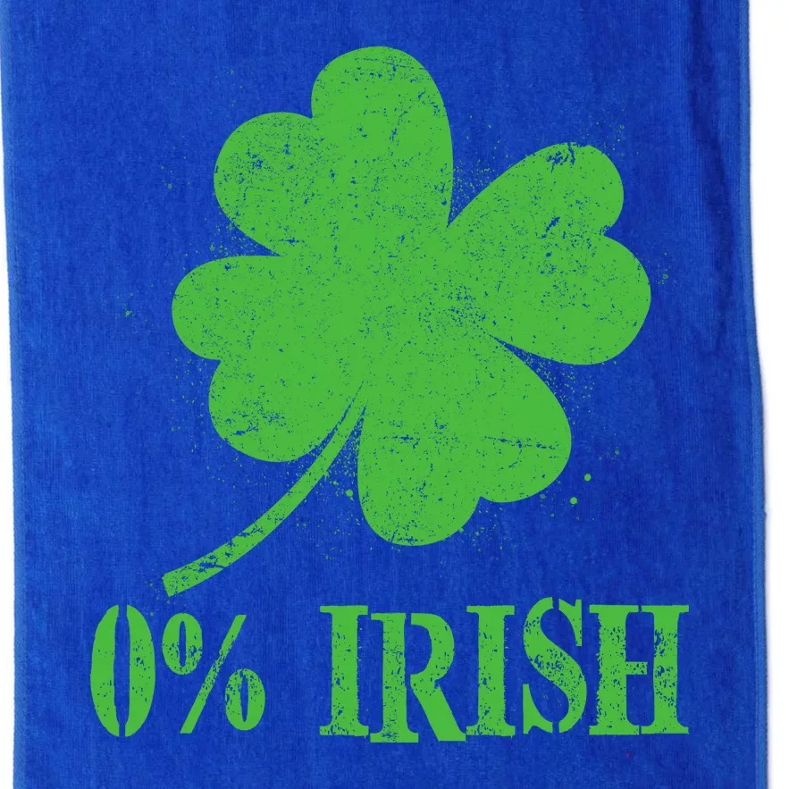 Funny St Patricks Day Zero Percent Irish Distressed Shamrock Clover Platinum Collection Golf Towel