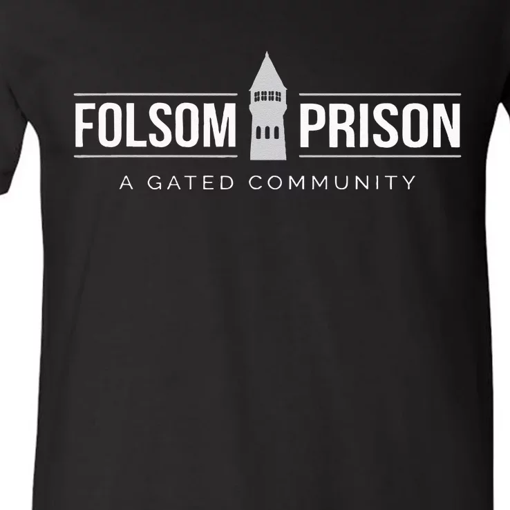 Folsom State Prison For Prison State Correctional Warden V-Neck T-Shirt