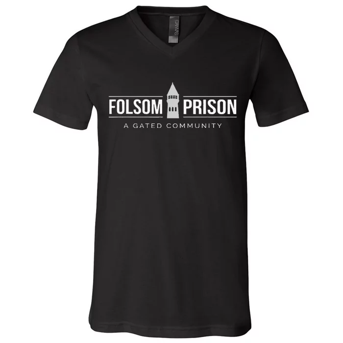 Folsom State Prison For Prison State Correctional Warden V-Neck T-Shirt