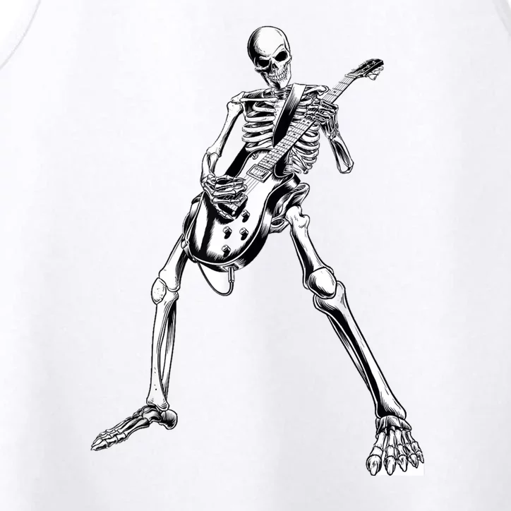 Funny Skeleton Playing Guitar Electric Acoustic Classical Performance Tank