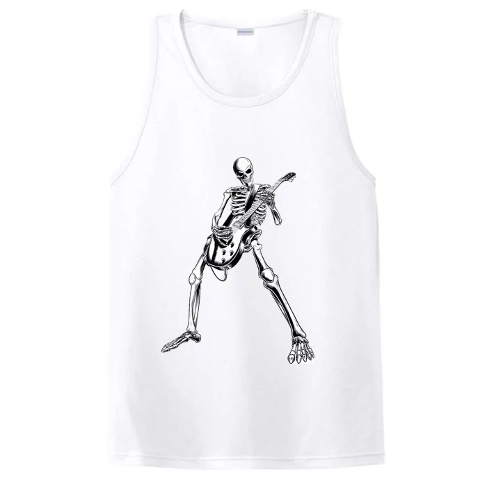 Funny Skeleton Playing Guitar Electric Acoustic Classical Performance Tank