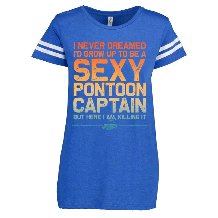 Funny Sexy Pontoon Captain Art For Pontoon Boat Enza Ladies Jersey Football T-Shirt