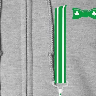 Funny Saint Patricks Day Shamrock Suspenders Full Zip Hoodie