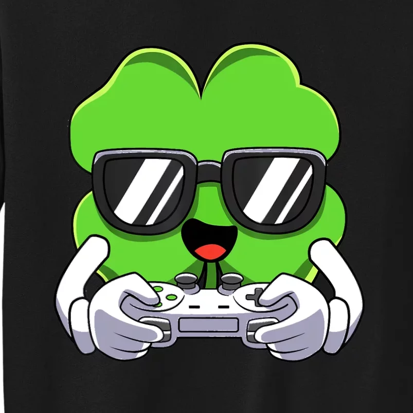 Funny St Patricks Day Shamrock Gaming Gamer Tall Sweatshirt