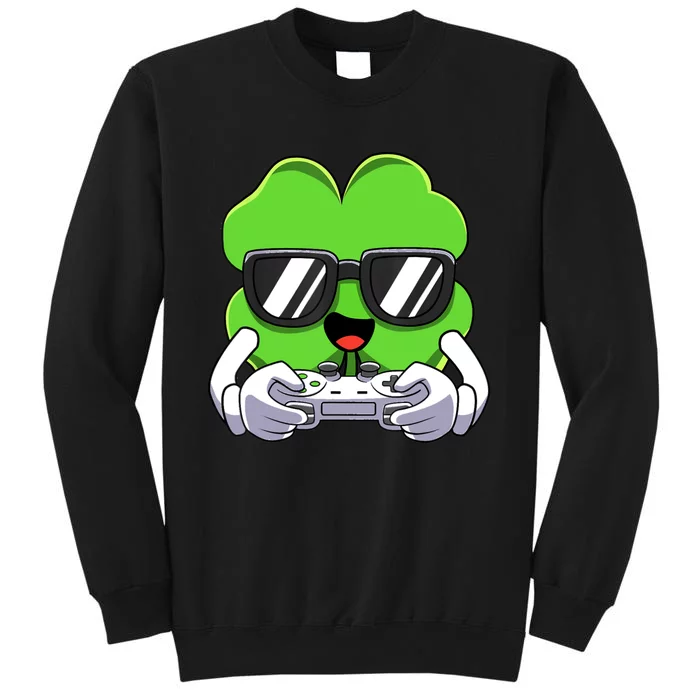 Funny St Patricks Day Shamrock Gaming Gamer Tall Sweatshirt